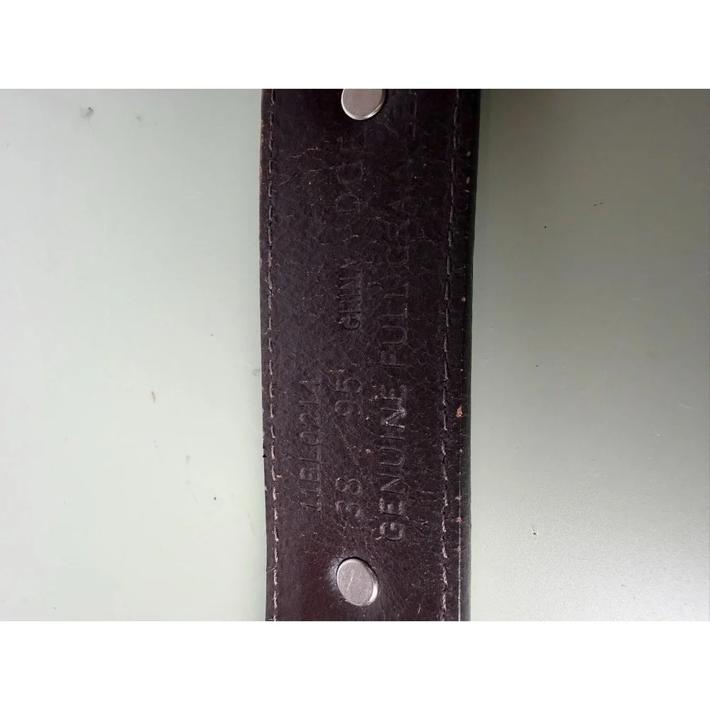 Bill Adler Studio Leather Western Concho Belt Brown Engraved Buckle Size 38